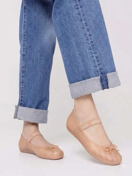 New Melissa Sophie Ballet Jelly Flats in Nude Tan Size 8 - Picture 3 of 5